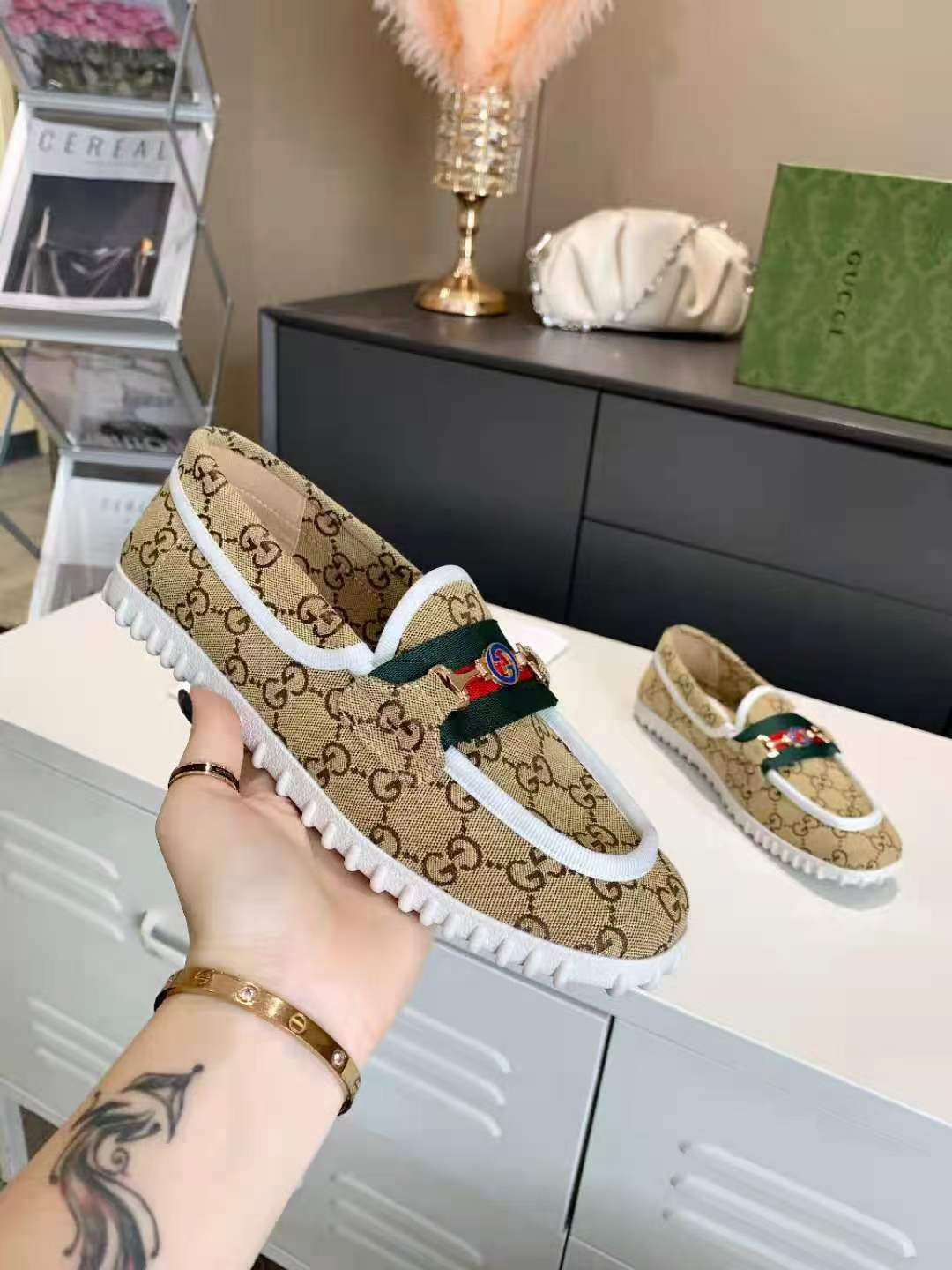 Men Women G*ucci Loafer Top Sneaker