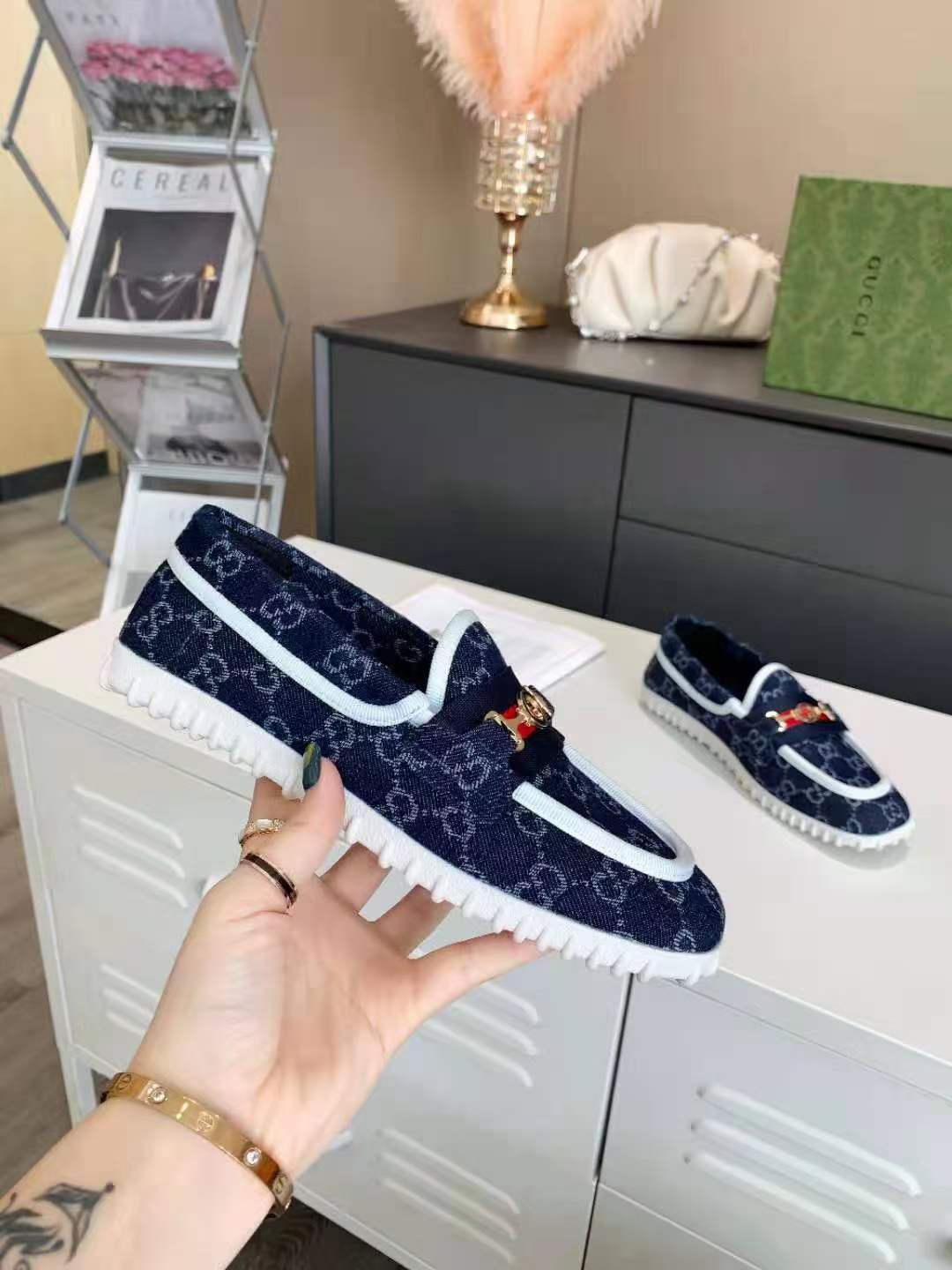 Men Women G*ucci Loafer Top Sneaker