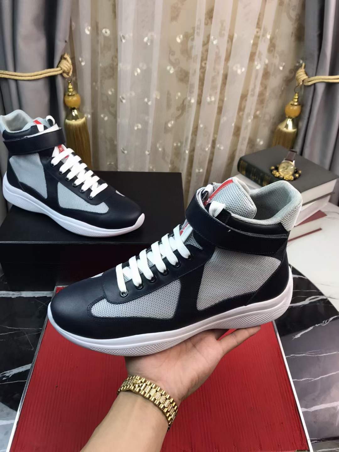 Men P*rada Top Sneakers