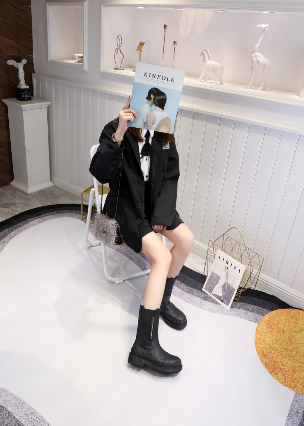 Women D*ior Top Boots Maikesneakers