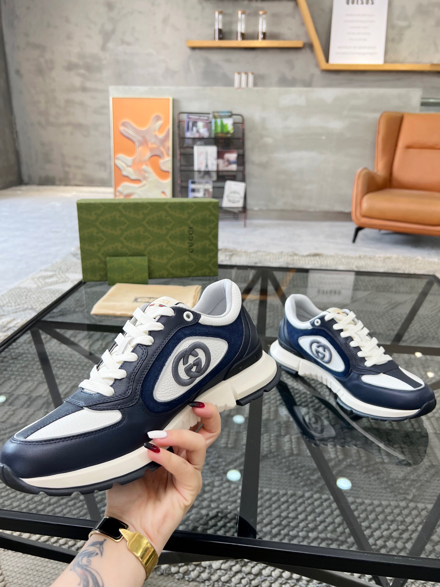 Men G*ucci Top Sneaker